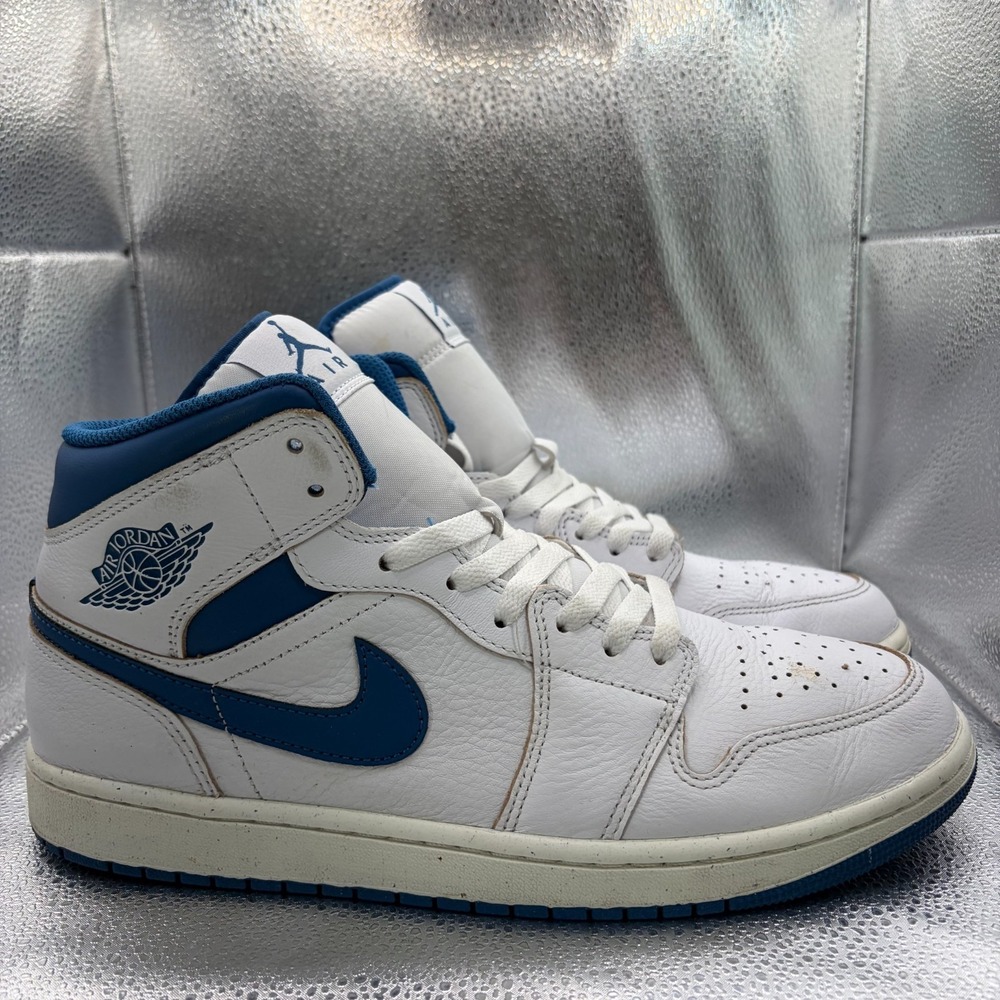 Size 11 Nike Air Jordan 1 Mid SE Industrial Blue White Mens Shoes FN5215-141 - Picture 2 of 12